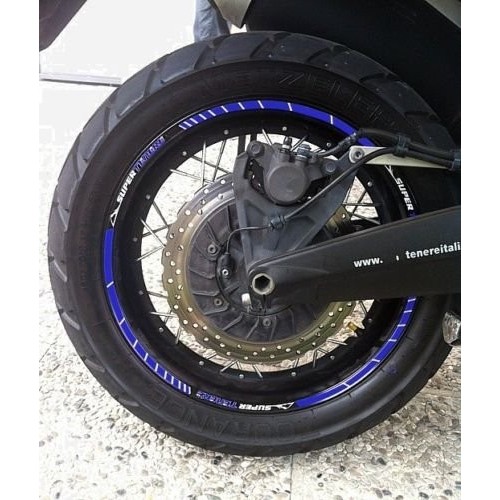 STRISCE ADESIVE blu per CERCHI 17-19 POLLICI compatibili MOTO YAMAHA SUPER TENERE
