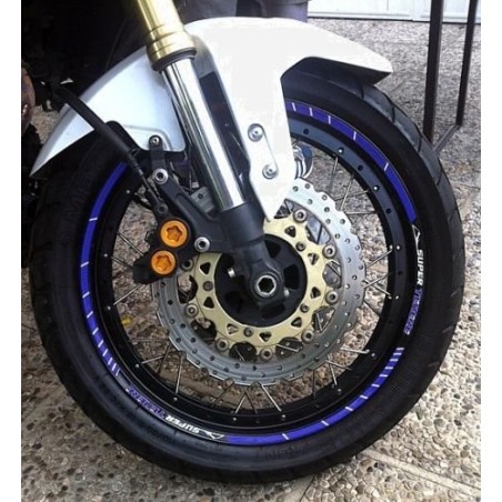 STRISCE ADESIVE blu per CERCHI 17-19 POLLICI compatibili MOTO YAMAHA SUPER TENERE