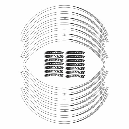 TIRAS ADHESIVAS compatibles con pegatinas LLANTAS MOTO BMW G310 GS 17" 19" tuning