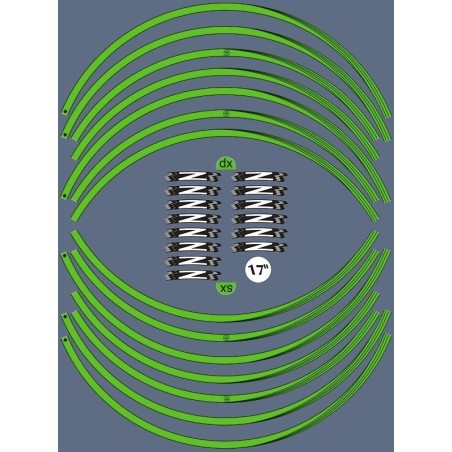 STRISCE ADESIVE -Filetti compatibili per CERCHI 17 MOTO KAWASAKI Z tuning VERDI