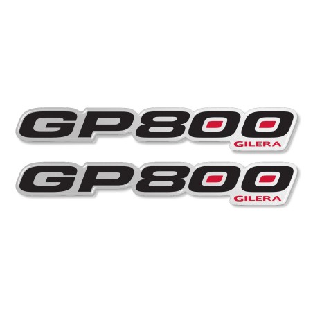 2 ADESIVI resinati GP 800 SCRITTE 3D COMPATIBILI per SCOOTER GILERA GP800