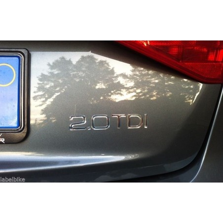 ADESIVO/STICKER in Resina 3D SCRITTA 2.0TDI compatibile per AUTO AUDI 2000 TDI