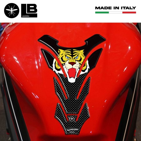PARASERBATOIO ADESIVI in RESINA 3D CARBON SERBATOIO MOTO L'UOMO TIGRE TIGER MAN