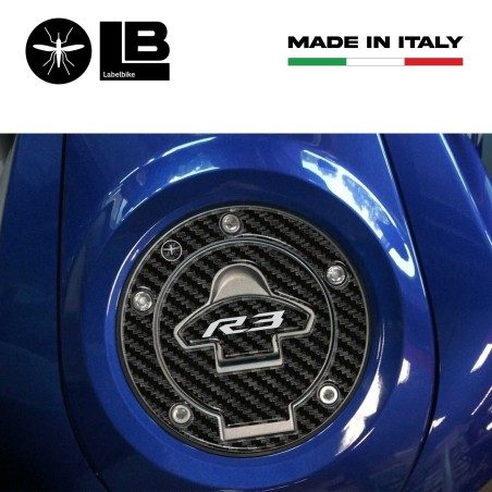 Adesivo 3D Protezione Tappo Serbatoio Moto compatibile Yamaha YZF R3 2015-2018