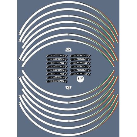 ADHESIVE STRIP KIT kompatibel für MOTORRAD-FELGEN 17 KAWASAKI Z1000 Tuning Aufkleber