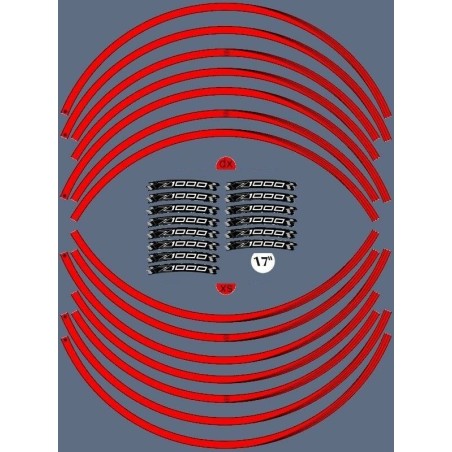 KIT STRISCE ADESIVE compatibili per CERCHI 17 MOTO KAWASAKI Z1000 Adesivi tuning
