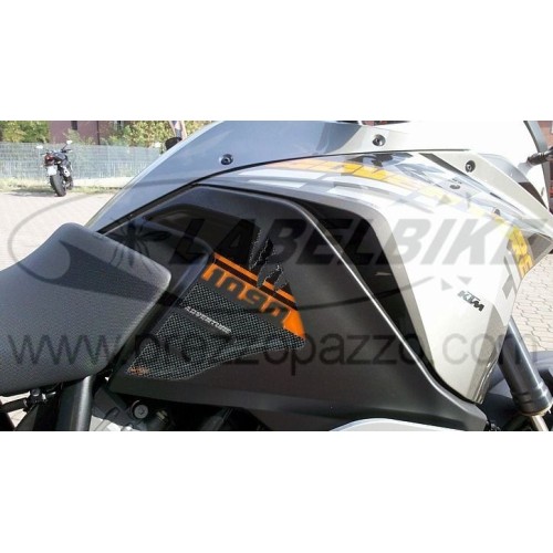 2 adesivi 3D PROTEZIONI LATERALI SERBATOIO compatibile per MOTO KTM 1090 ADVENTURE