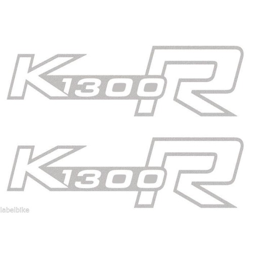 2 ADESIVI SERBATOIO per MOTO BMW K1300R K1300 STICKERS K 1300 R ARGENTO 14x4