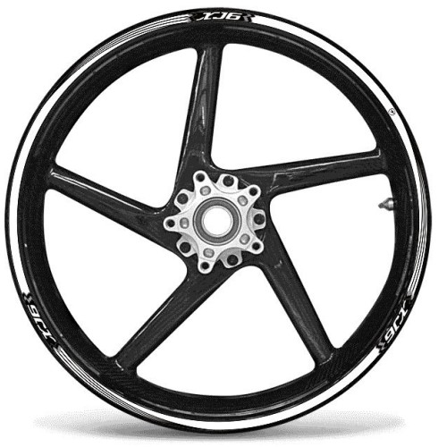 STRISCE ADESIVE compatibili per MOTO YAMAHA XJ6 adesivi CERCHI 17 tuning Bianche