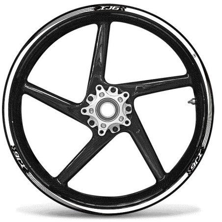 STRISCE ADESIVE compatibili per MOTO YAMAHA XJ6 adesivi CERCHI 17 tuning Bianche