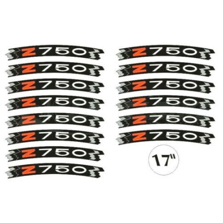 KIT STRISCE ADESIVE compatibili per CERCHI 17 MOTO KAWASAKI Z750 - GIALLO FLUO