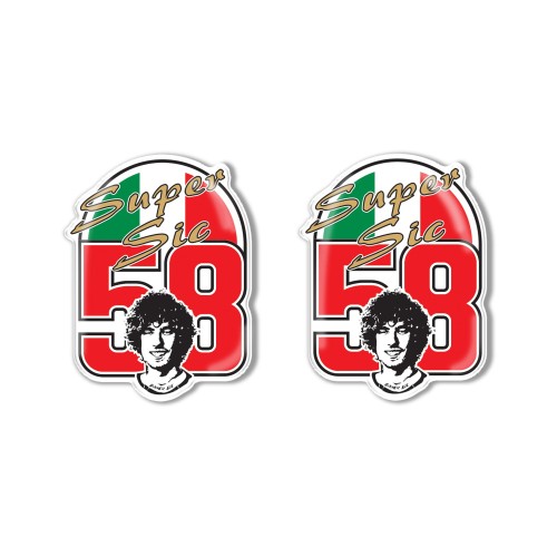 2 EXKLUSIVE RESINA MOTO MARCO SIMONCELLI SUPER SIC TRIBUTE KLEBER 58