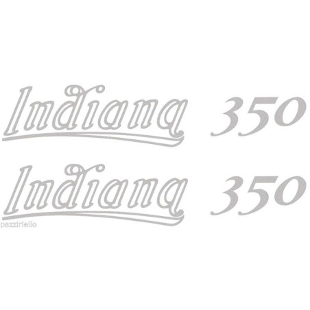 Kit 4 Adesivi per Fiancate x MOTO DUCATI INDIANA 350 Stickers Indiana350 ARGENTO