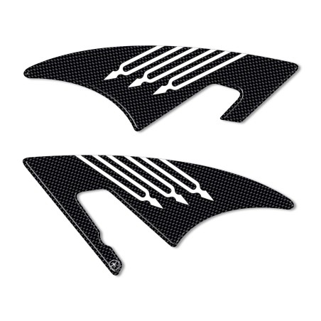 2 ADESIVI 3D carbon compatibili per YAMAHA TMAX 530 protezioni PIEDI PASSEGGERO