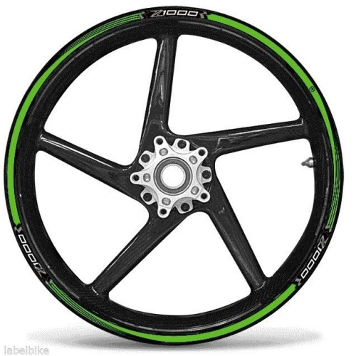 KIT STRISCE ADESIVE VERDI compatibili per CERCHI 17 MOTO KAWASAKI Z1000 Adesivi