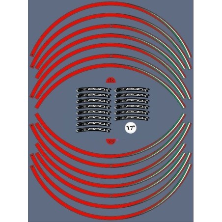 KIT STRISCE ADESIVE compatibili per CERCHI 17 MOTO KAWASAKI Z800 Adesivi tuning