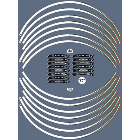 KIT STRISCE ADESIVE compatibili per CERCHI 17 MOTO KAWASAKI Z800 Adesivi tuning