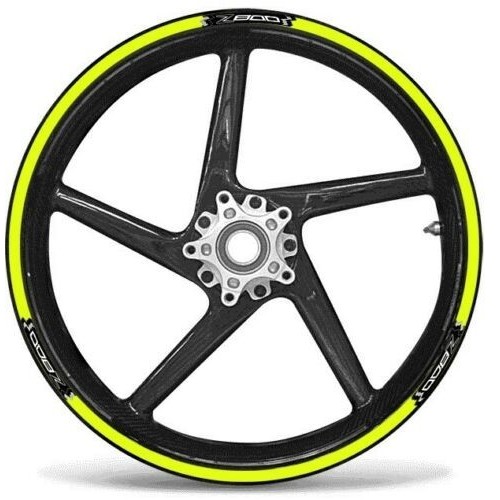KIT STRISCE ADESIVE compatibili per CERCHI 17 MOTO KAWASAKI Z800- GIALLO FLUO
