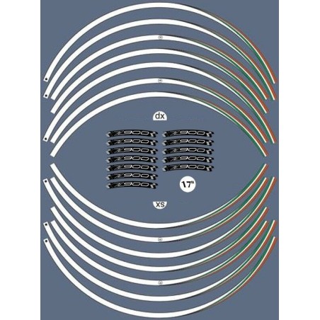 KIT STRISCE ADESIVE compatibili per CERCHI 17 MOTO KAWASAKI Z900 Adesivi tuning