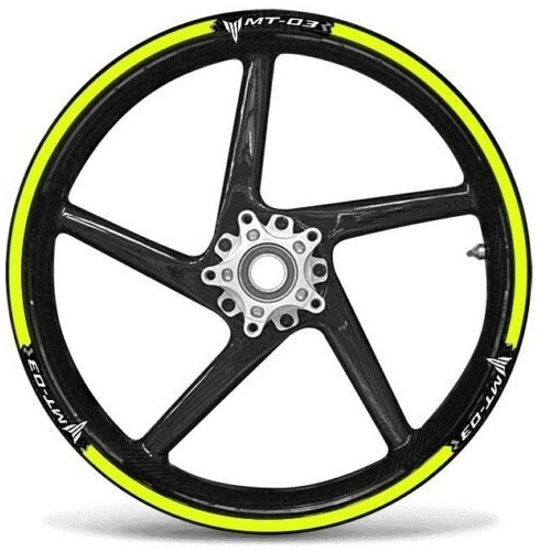 KIT STRISCE ADESIVE compatibili per CERCHI 17 MOTO MT03 YAMAHA MT-03 GIALLO FLUO