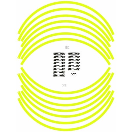 ADHESIVE STRIP KIT compatible for 17 RIMS NAKED MOTORCYCLE KAWASAKI Z FLUORESCENT YELLOW
