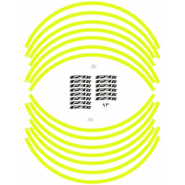 ADHESIVE STRIP KIT kompatibel für 17" MOTORRAD-FELGEN NAKED YAMAHA FZ1 YELLOW FLUO