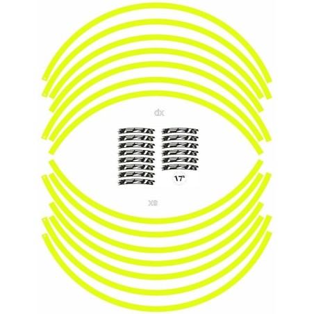 ADHESIVE STRIP KIT kompatibel für 17" MOTORRAD-FELGEN NAKED YAMAHA FZ1 YELLOW FLUO
