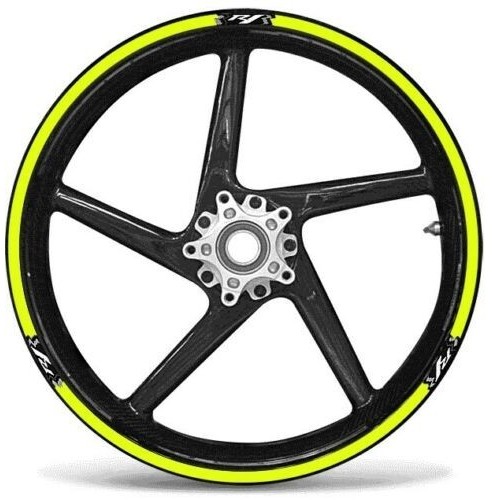 KIT STRISCE ADESIVE compatibili per CERCHI 17 MOTO YAMAHA YZF-R1 GIALLO FLUO