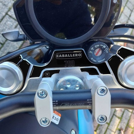 Adesivo 3D Protezione Piastra Sterzo moto compatibile con Fantic Caballero 700