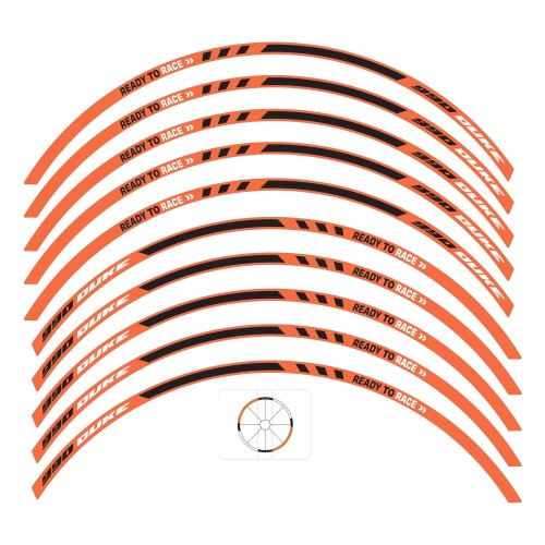 Bandes autocollantes pour roues de moto compatibles avec KTM 990 Duke 2