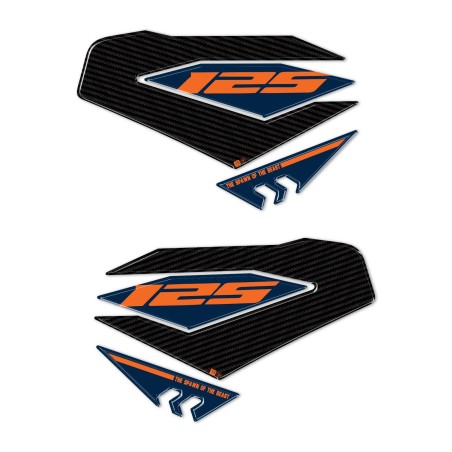 Adesivi 3D Protezioni laterali serbatoio compatibili con KTM 125 Duke 2024-2025