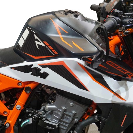 Protezioni laterali serbatoio Adesivi 3D compatibili con KTM 990 Duke R 2025