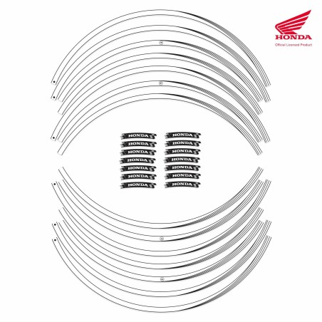 Strisce adesive 17" Licenza Ufficiale Honda Adesivi cerchi ruote moto - Bianco
