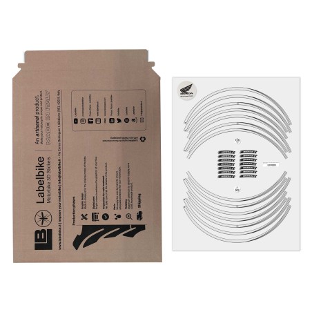 Strisce adesive 17" Licenza Ufficiale Honda Adesivi cerchi ruote moto - Bianco