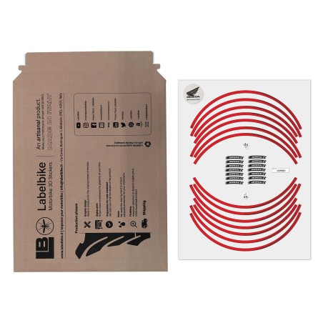 Strisce adesive 17" Licenza Ufficiale Honda Adesivi cerchi ruote moto - Rosso