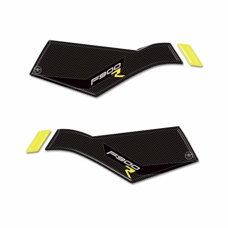 Adesivi 3D Protezioni laterali serbatoio moto compatibili con BMW F900 R Giallo