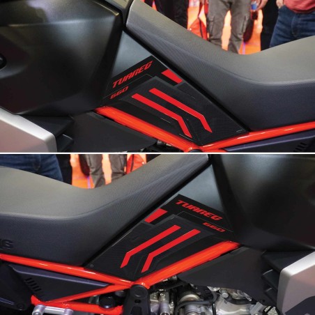 Protezioni laterali serbatoio Adesivi 3D compatibili con Aprilia Tuareg 660 2024