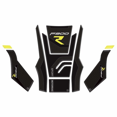 Kit di 3 Protezioni 3D adesivi serbatoio moto compatibili con BMW F900R Giallo