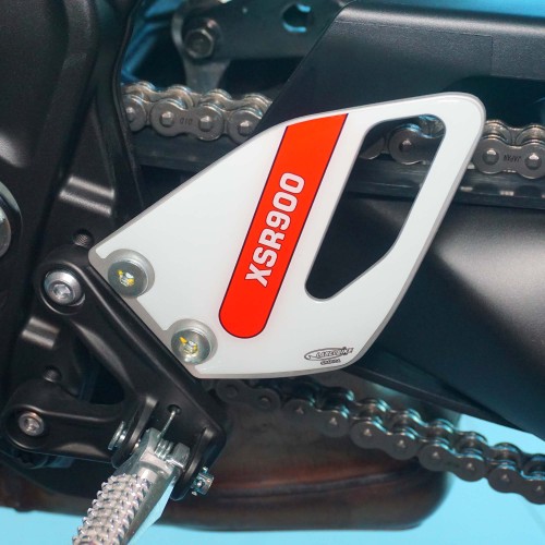 Aufkleber 3D Motorrad Fersenschützer kompatibel mit Yamaha XSR 900 2022 rot