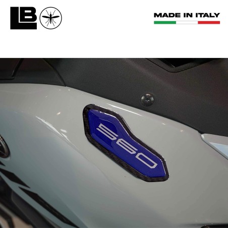 Stickers 3D resin-coated fairing mirror caps compatible with Yamaha Tmax 2025
